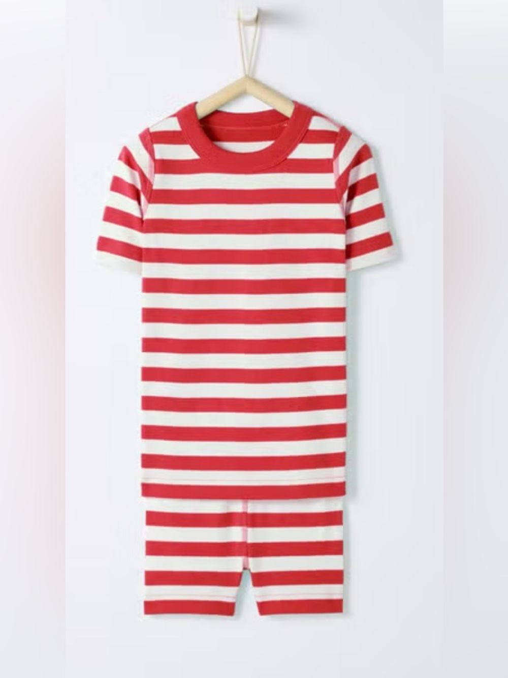 Hanna Andersson Short John Pajamas red and white stripes